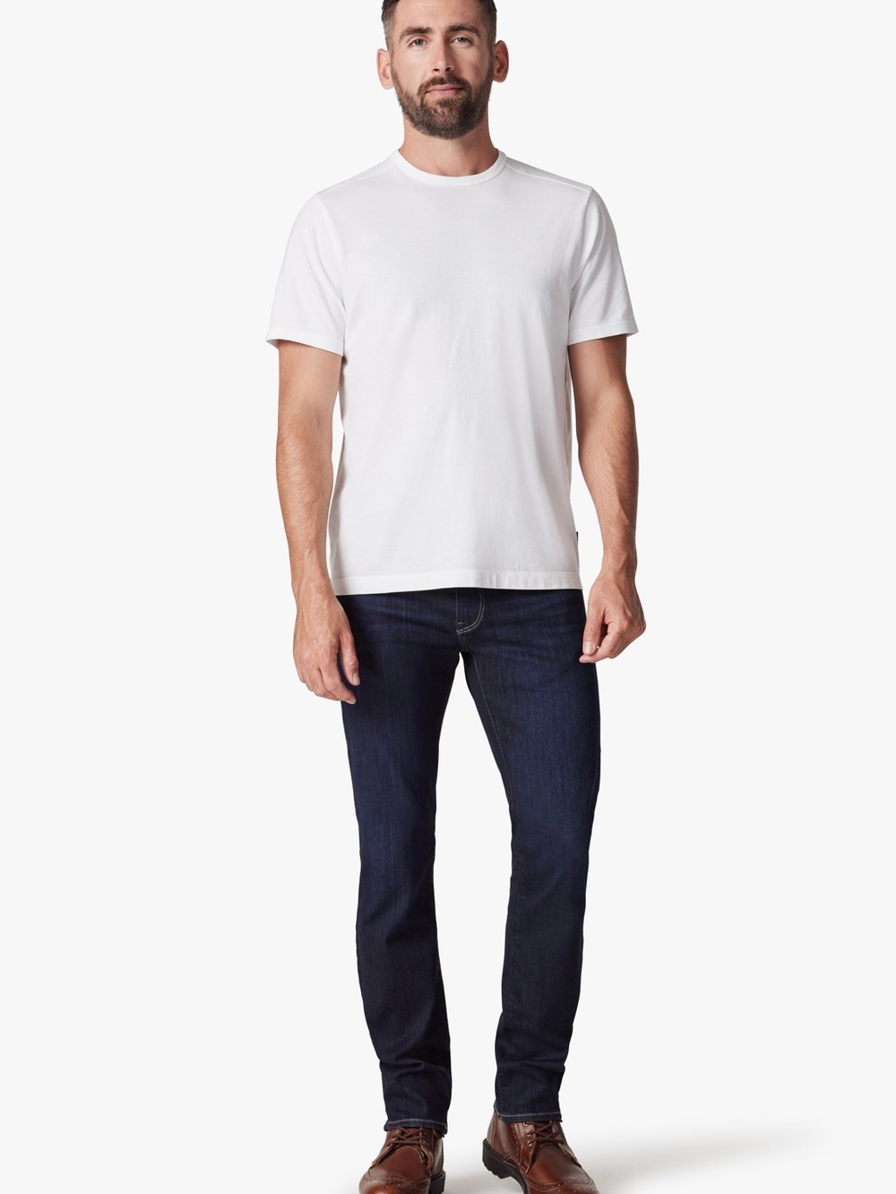 34 Heritage Courage Straight Leg Jeans In Dark Brushed Refined